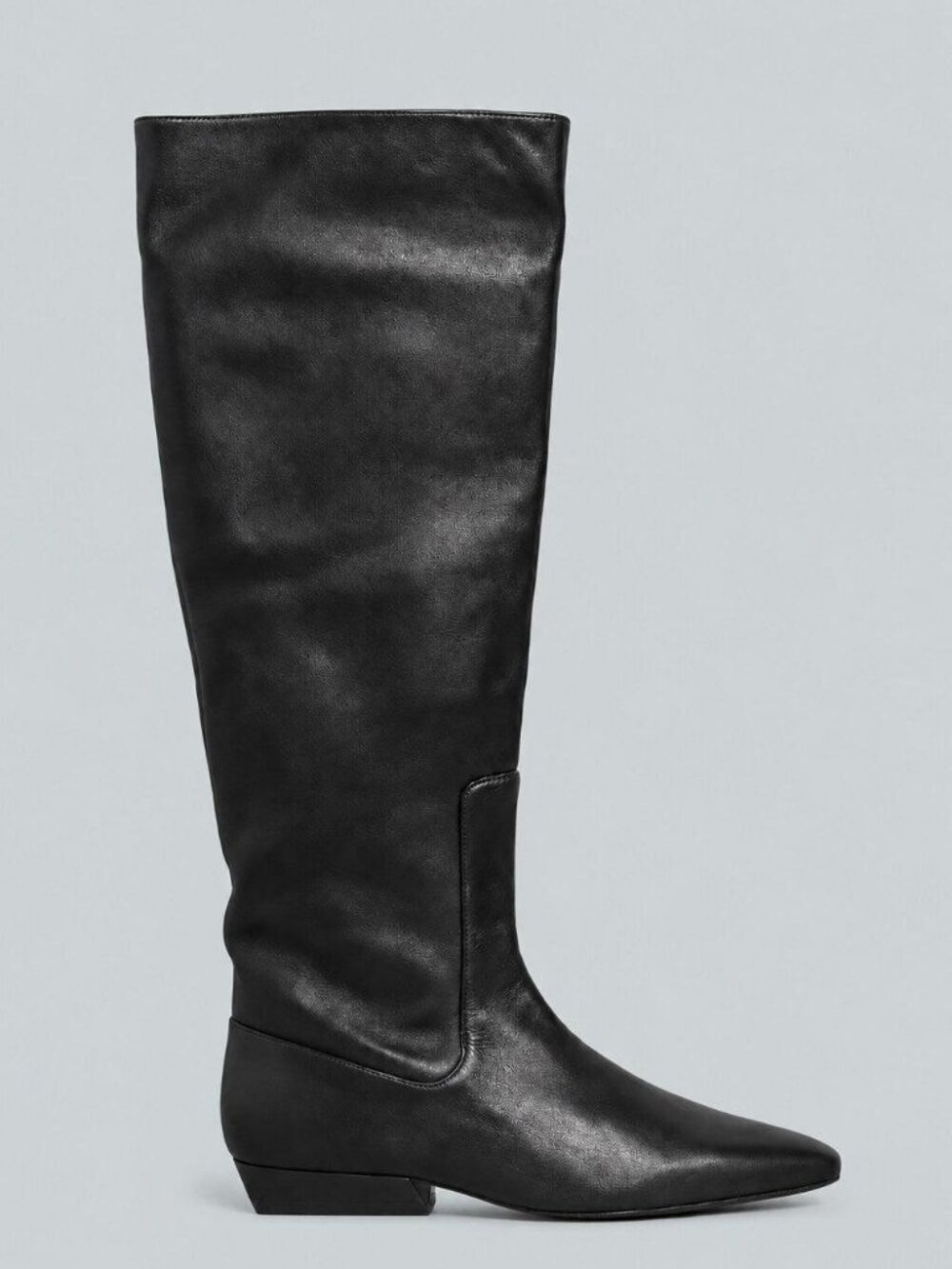 Women's Wally Leather Flat Boots - Black Leather